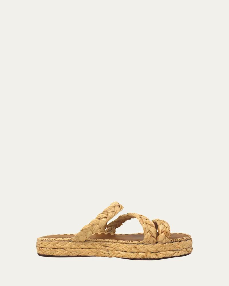 Carrie Forbes Amalfi Raffia Three-Band Flatform Sandals Cover