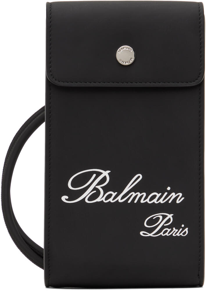 Balmain Black Faux-Leather Pouch Cover