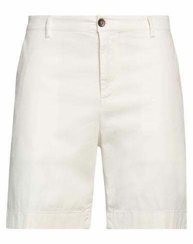 Seventy Sergio Tegon Man Shorts & Bermuda Shorts Ivory Cotton, Elastane Cover