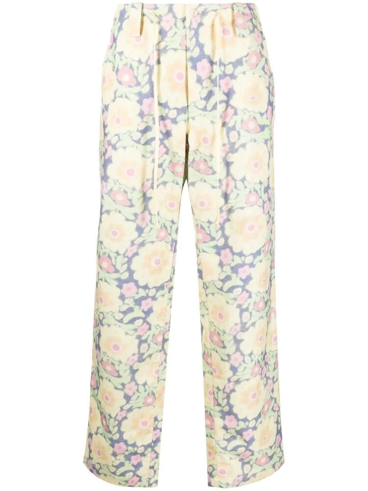 Jacquemus floral-print straight-leg trousers - Yellow Cover