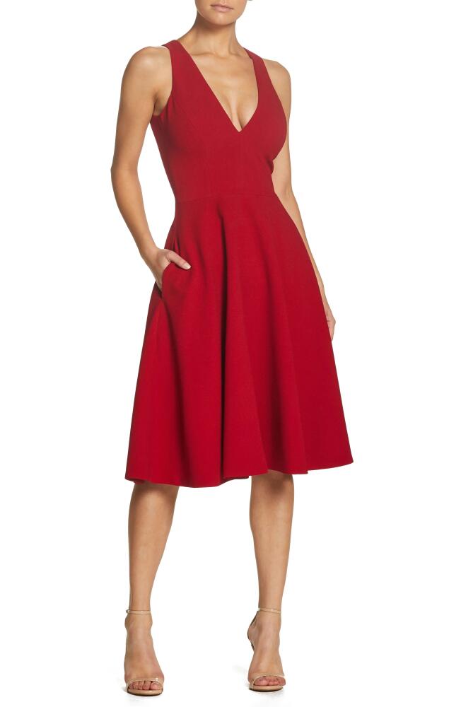 Dress the Population Catalina Fit & Flare Cocktail Dress in Garnet Cover