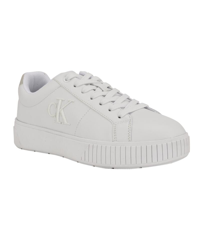 Calvin Klein Women's Alane Lace-Up Platform Casual Sneakers - White Cover