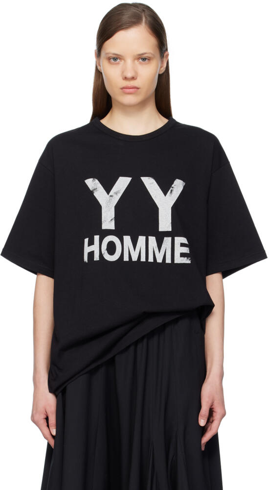 YOHJI YAMAMOTO Black Printed T-Shirt Cover