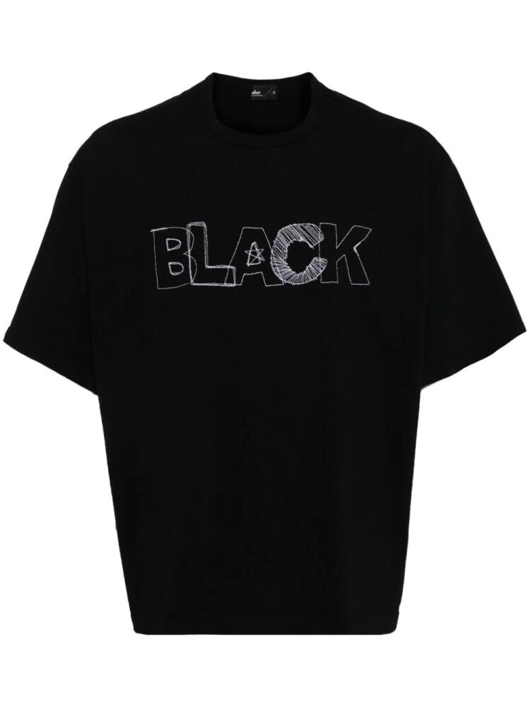 Kolor embroidered-logo cotton t-shirt - Black Cover