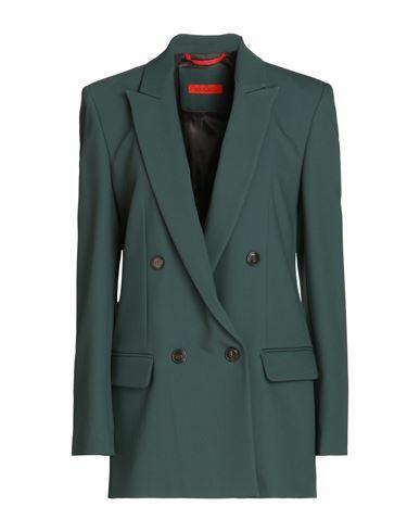 Max & co. Woman Blazer Dark green Polyester, Viscose, Elastane Cover