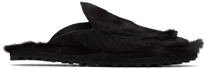 Dries Van Noten Brown Calf-Hair Loafers Cover