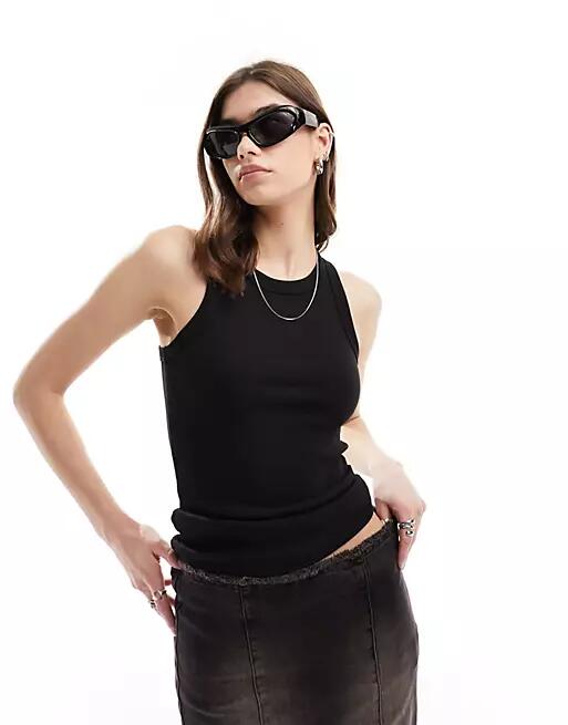 Weekday rib fitted tank top in black Cover