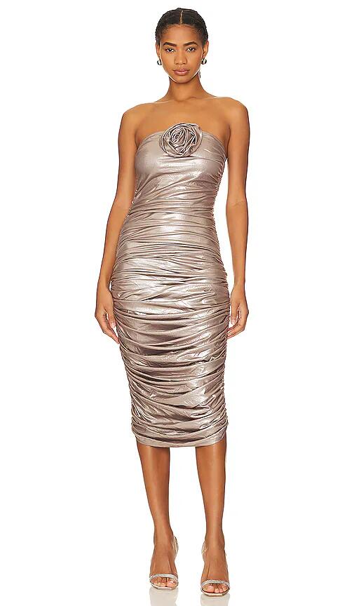 Bahia Maria Roxanne Midi Dress in Metallic Copper Cover