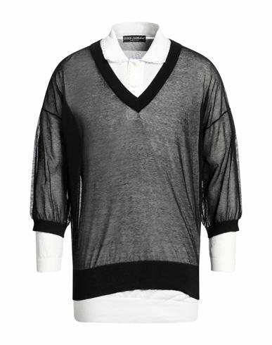 Dolce & gabbana Man Sweater Black Cotton, Polyester Cover