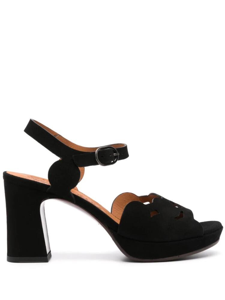 Chie Mihara Kei 85mm cutout leather sandals - Black Cover