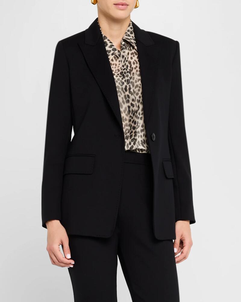 Max Mara Studio Caprara Single-Button Pick Stitch Blazer Cover