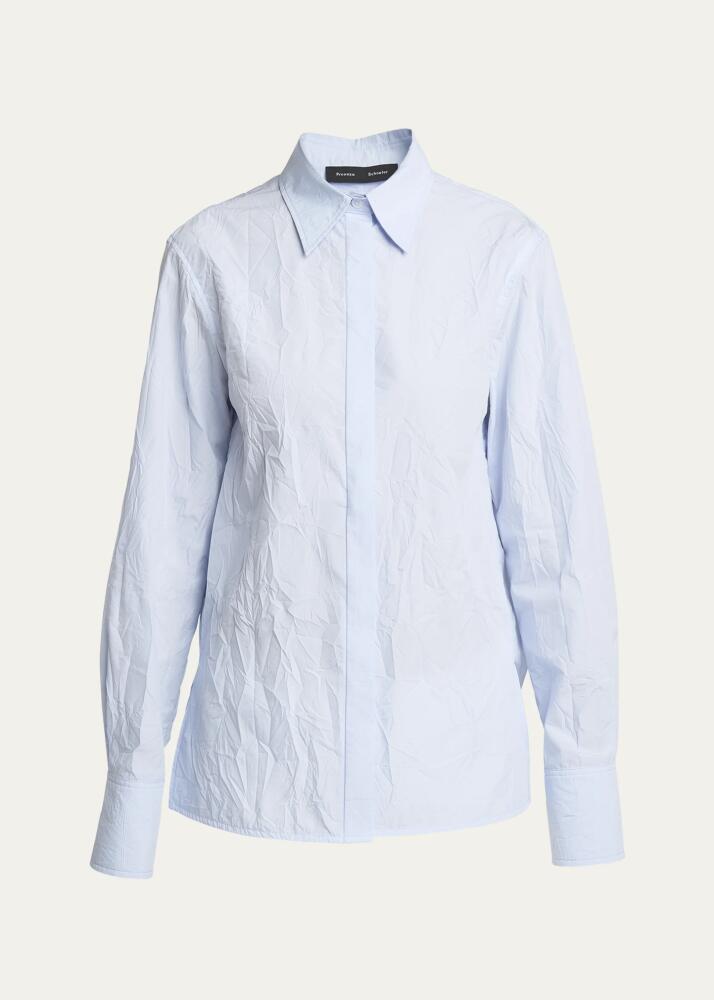 Proenza Schouler Allen Button Down Crinkled Cotton Shirt Cover