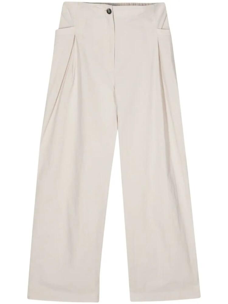 Bimba y Lola pleat-detail cotton trousers - Neutrals Cover