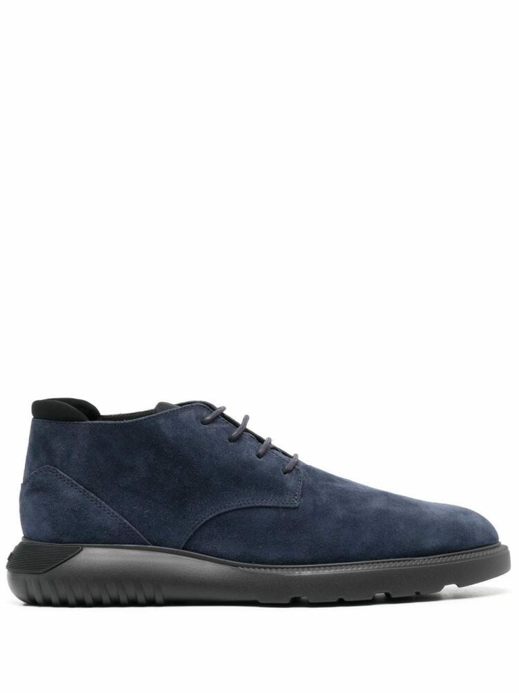 Hogan suede lace-up boots - Blue Cover