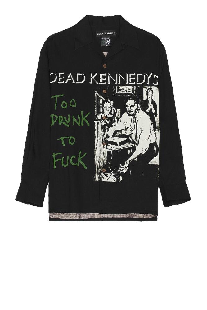 WACKO MARIA Dead Kennedys Hawaiian Long Sleeve Shirt in Black Cover