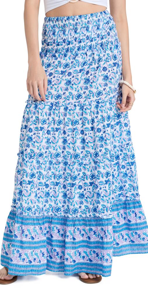 Playa Lucila Printed Ruffle Skirt Blue Multi Cover