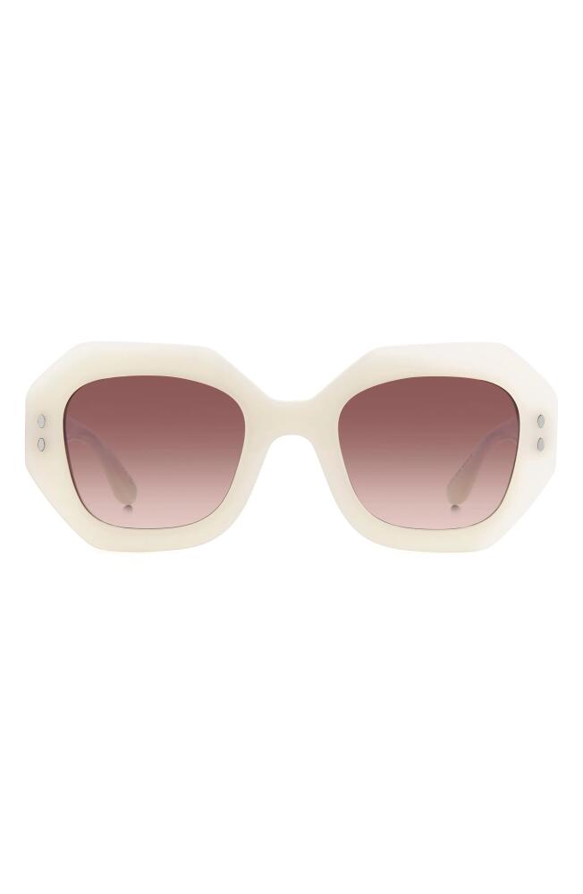 Isabel Marant 52mm Gradient Geometric Sunglasses in Pearld White/Burgundy Shaded Cover