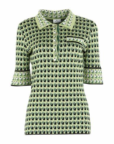 Etro Woman Sweater Light green Cotton, Viscose Cover