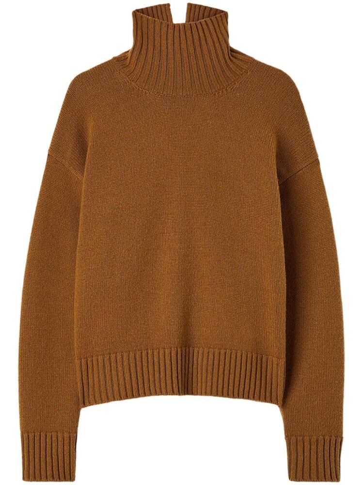 Jil Sander funnel-neck cashmere blend jumper - Brown Cover