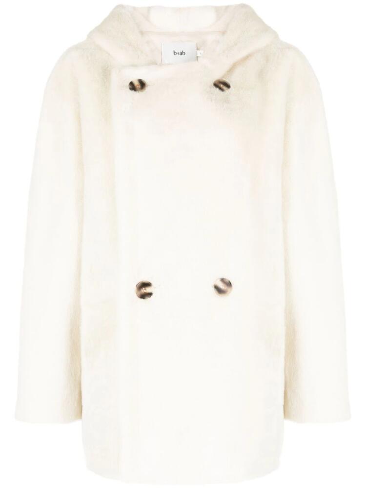 b+ab faux-fur double-breasted jacket - White Cover