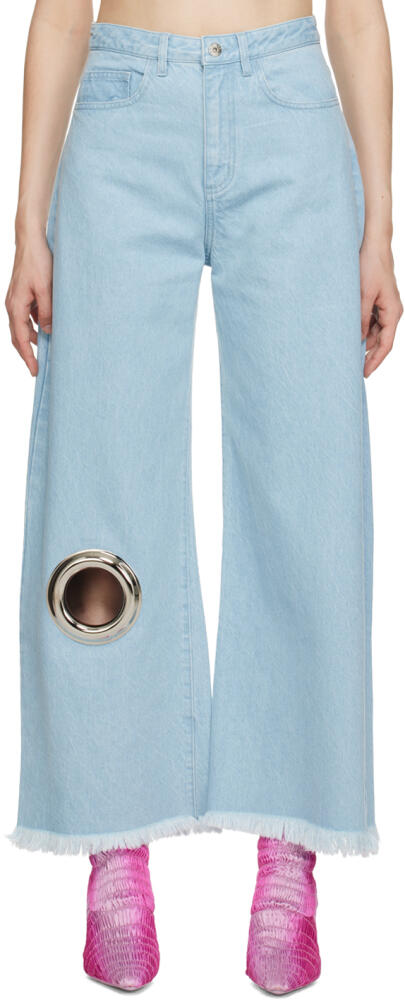 Marques Almeida Blue Eyelet Jeans Cover