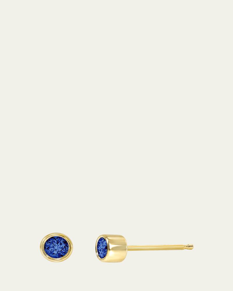 Zoe Lev Jewelry 14K Bezel Birthstone Stud Earrings, Sapphire Cover