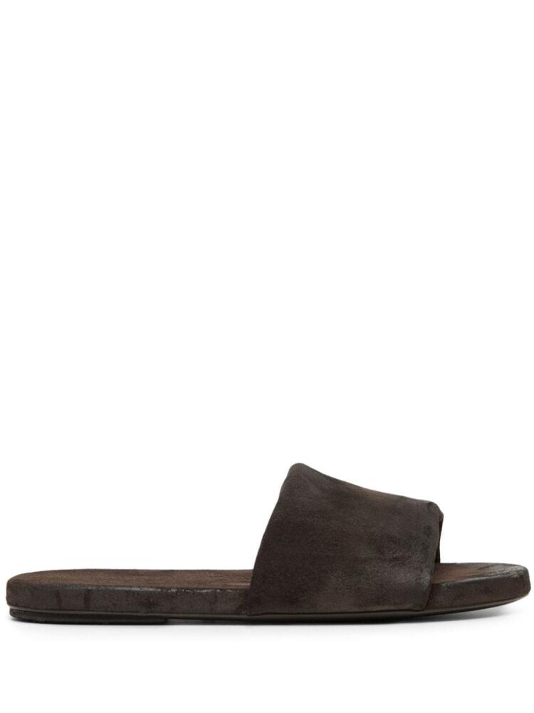 Marsèll suede flat slides - Brown Cover