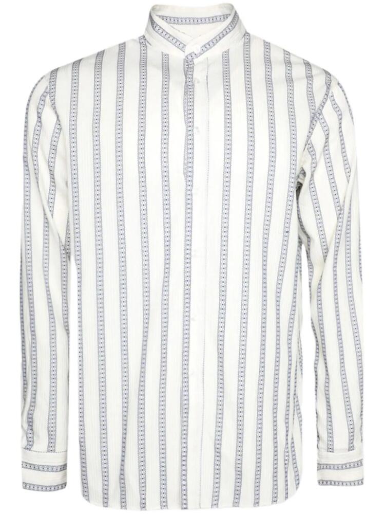 Doppiaa striped cotton-blend shirt - Neutrals Cover