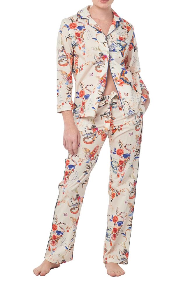 The Lazy Poet Emma Secret Garden Cotton Pajamas in White Cover