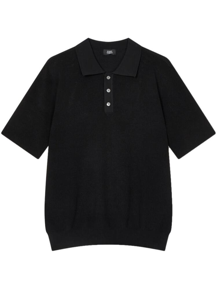 STUDIO TOMBOY knitted polo t-shirt - Black Cover