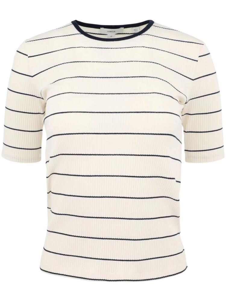 Vince striped cotton T-shirt - White Cover