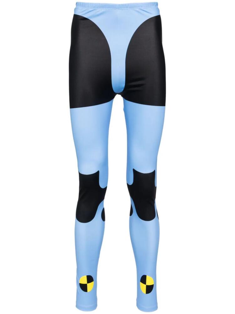 Walter Van Beirendonck Dummy-print cycling leggings - Blue Cover