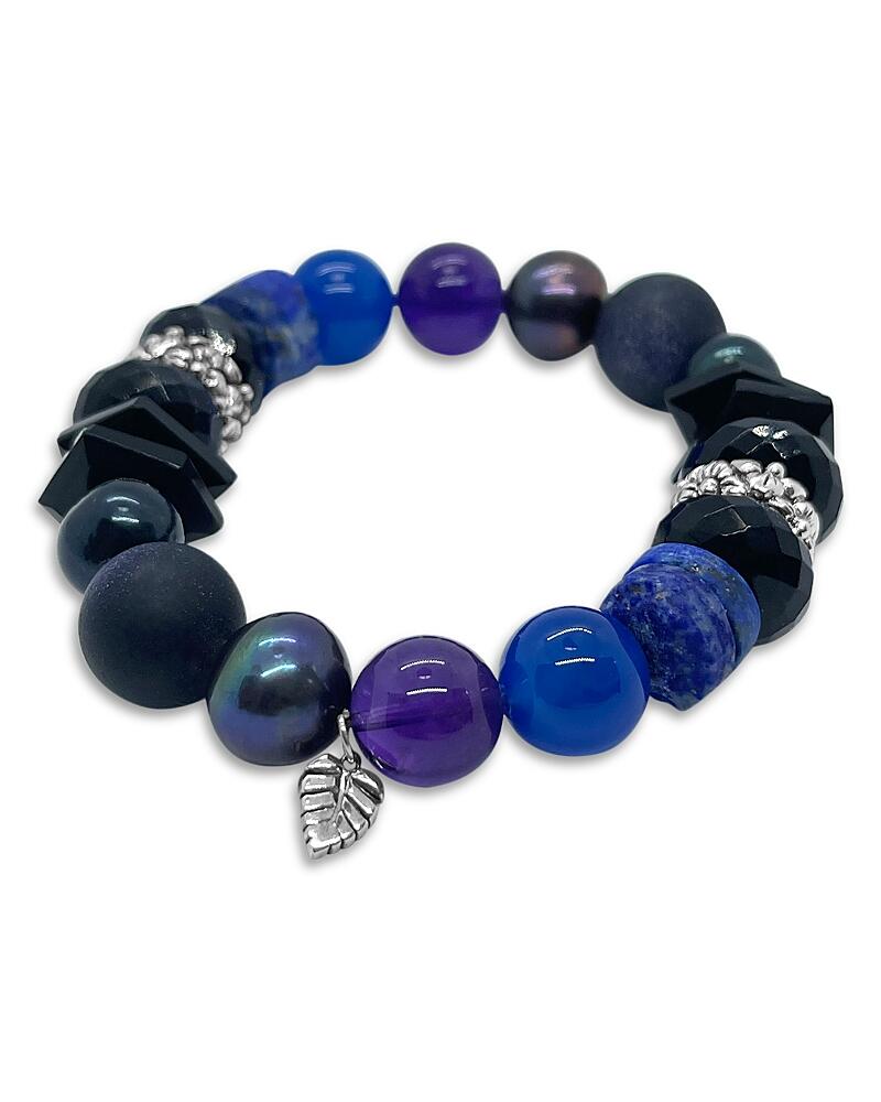 Stephen Dweck Terraquatic Multi Gemstone Blue Hued Statement Slip On Bracelet Cover