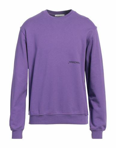 Hinnominate Man Sweatshirt Purple Cotton, Elastane Cover