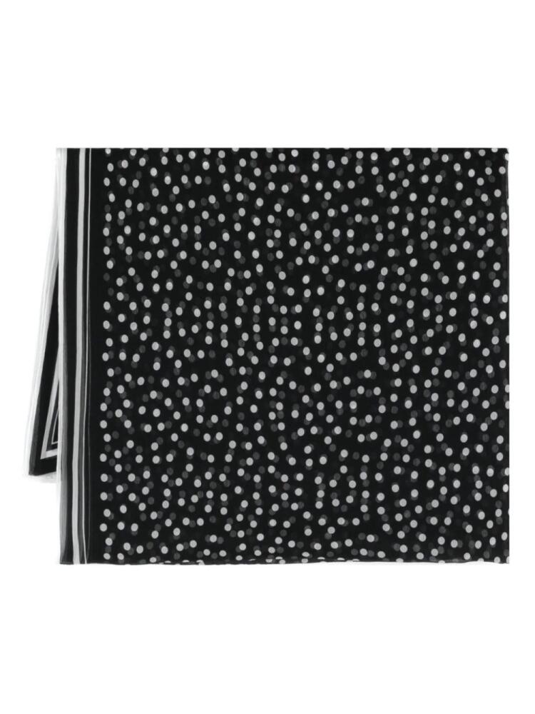 Dolce & Gabbana polka dot silk scarf - Black Cover