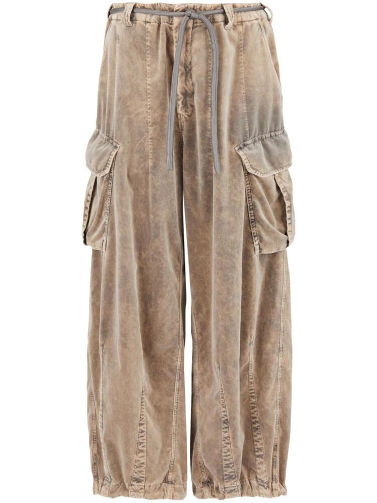 Giorgio Armani belted cotton cargo trousers - Neutrals Cover