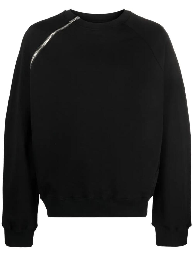 HELIOT EMIL zip-detail cotton jumper - Black Cover