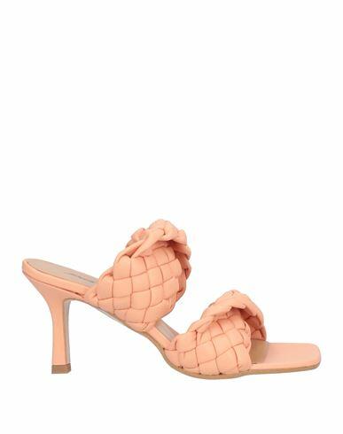 Paolo Mattei Woman Sandals Salmon pink Textile fibers Cover