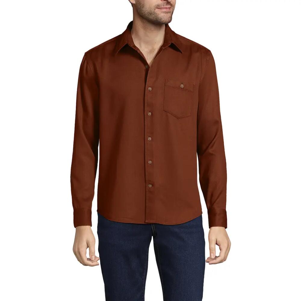 Lands' End Relaxed Twill Shirt in Dark Auburn Brown Cover