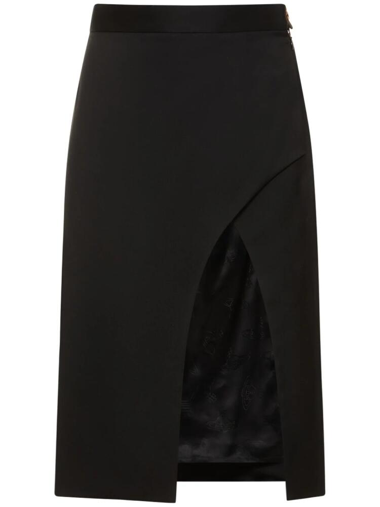 VIVIENNE WESTWOOD Rita Wool Serge Maxi Slit Midi Skirt Cover