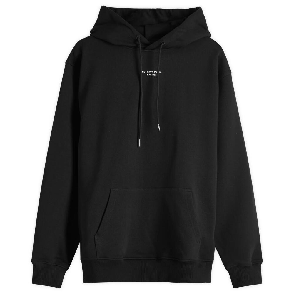 Drôle de Monsieur Men's Centre Slogan Logo Hoodie in Black Cover