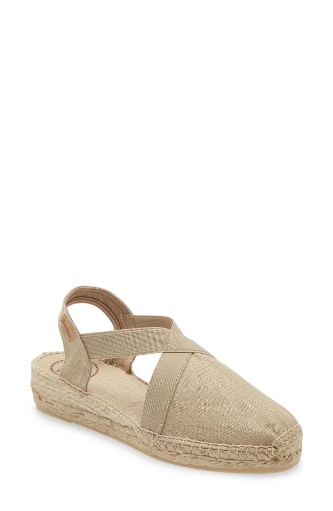 Toni Pons Verona Wedge Espadrille in Stone Fabric Cover