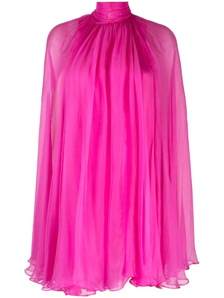 MANURI Ama semi-sheer silk minidress - Pink Cover