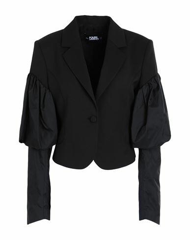 Karl Lagerfeld Hun's Pick Evening Blazer Woman Blazer Black Polyester, Wool, Elastane, Polyamide Cover