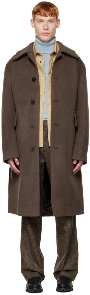 WOOYOUNGMI Brown Melange Single Coat Cover