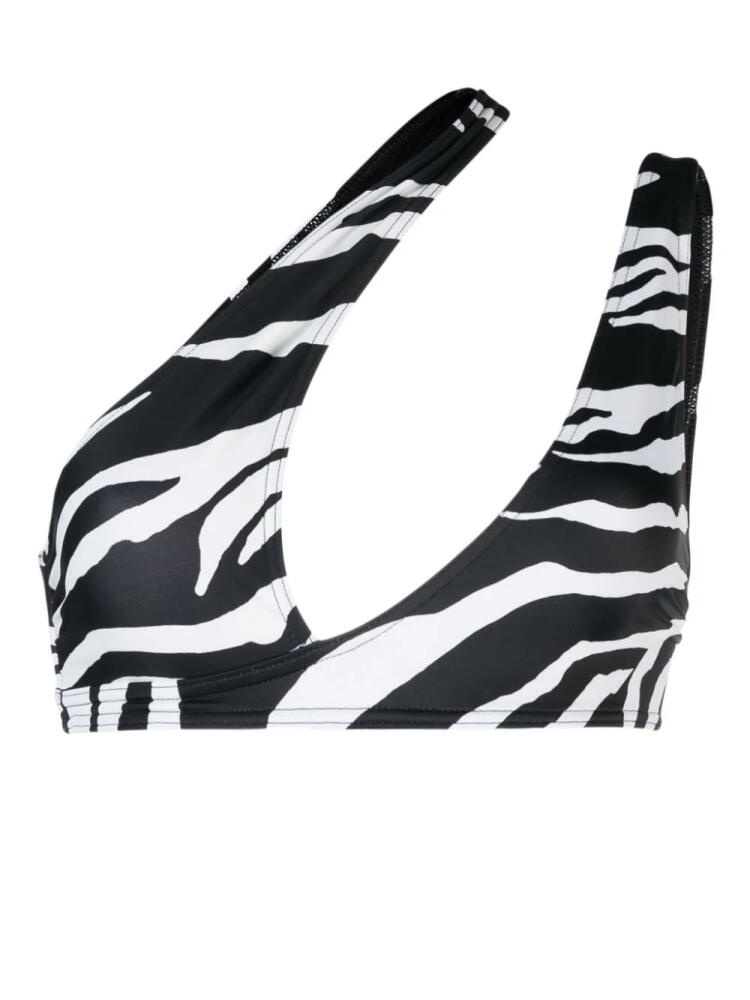 Stella McCartney zebra-print cut-out bikini top - Black Cover