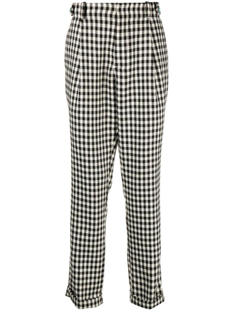 Roberto Cavalli gingham-pattern tailored trousers - Black Cover