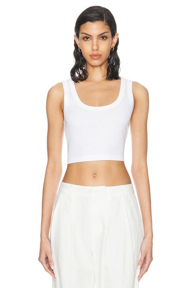 FLORE FLORE Hillie Crop Tank Top in White Cover