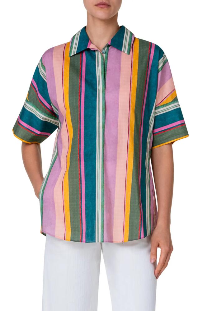 Akris punto Stripe Dolman Sleeve Shirt in Sun-Multicolor Cover