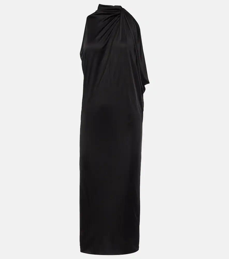 Versace Cutout turtleneck satin midi dress Cover